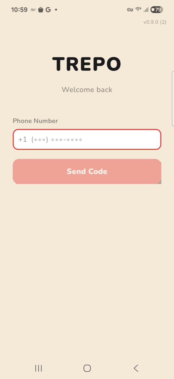 Sign in — phone entry