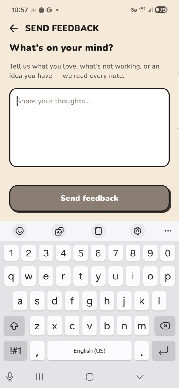 Feedback sheet