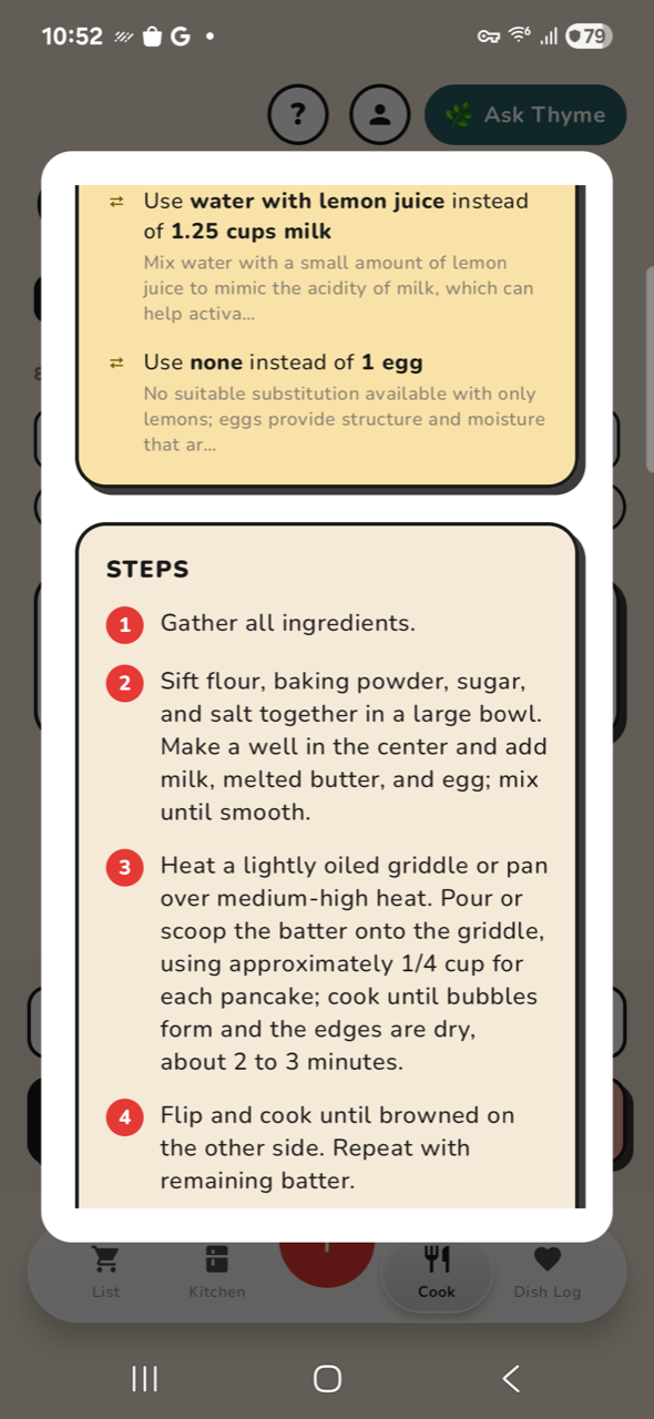 Recipe detail — method