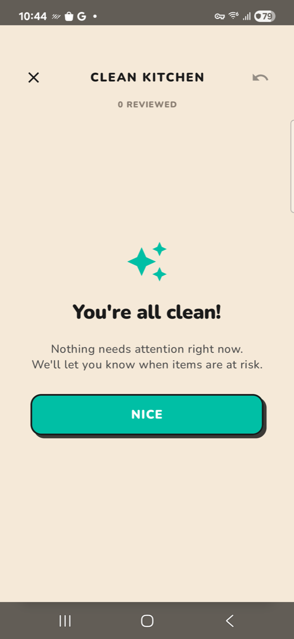 Kitchen — Clean deck